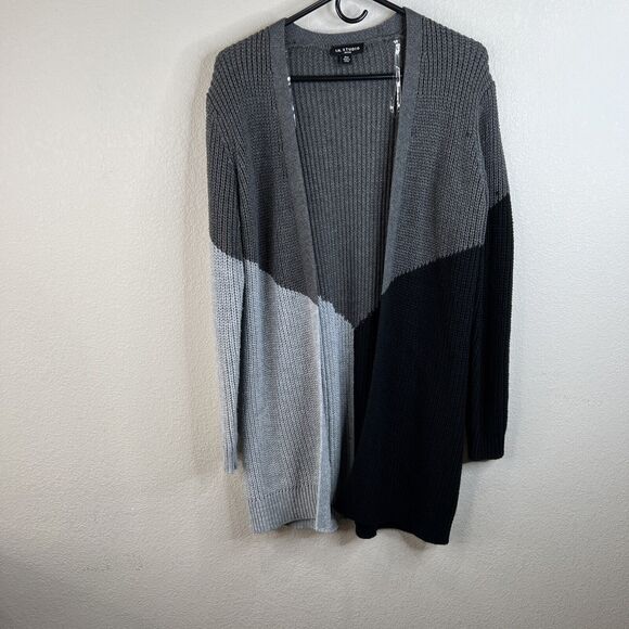 I.N. studio womens Sweater Cardigan Duster Open Front Colorblocked Petite Medium - Picture 1 of 16